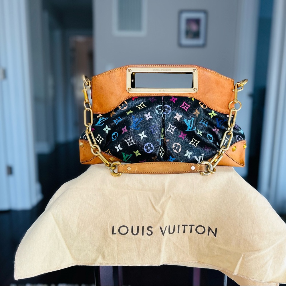 Louis Vuitton Black and Tan Multicolor Shoulder Bag